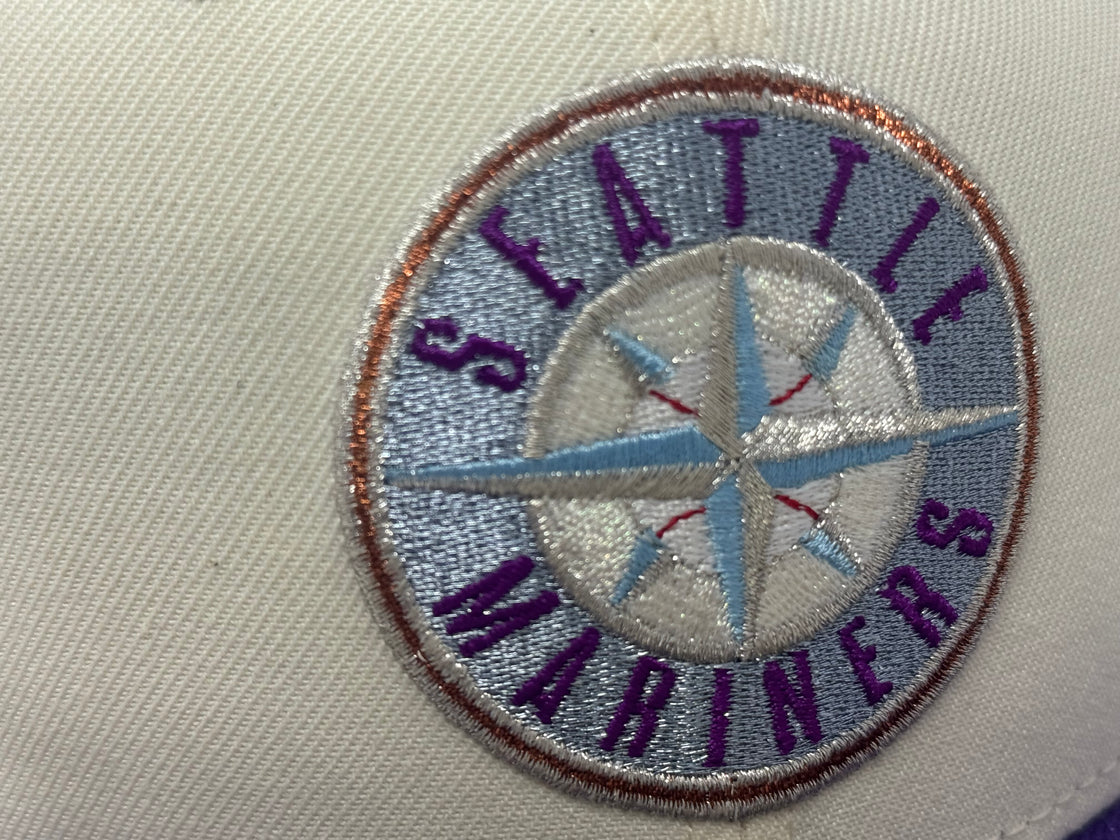 Seattle Mariners 30th Anniversary Fitted Hats-Chrome Purple