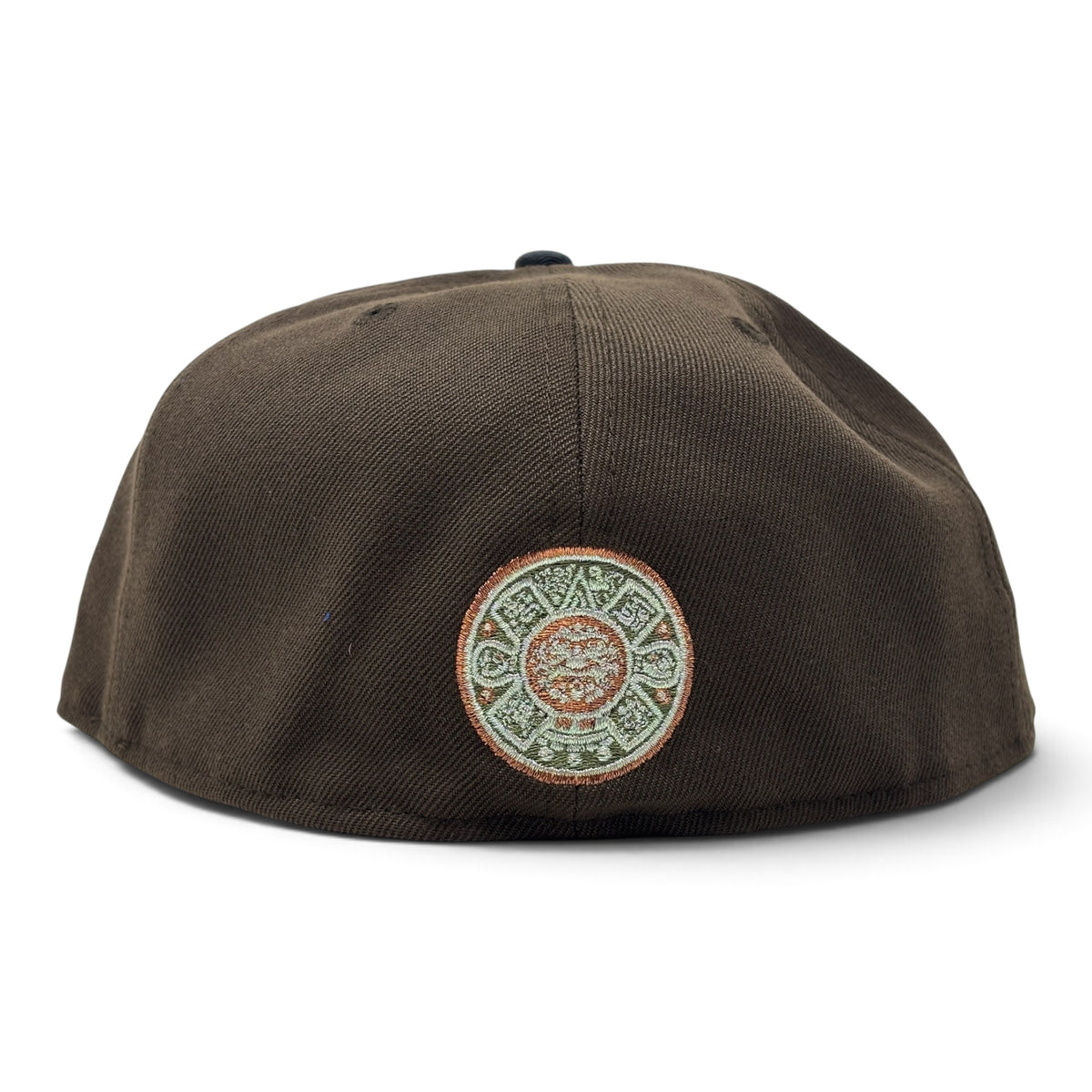 Aztec Skull Warriors Pink Brim New Era Fitted Hat-Brown Woodland Camouflage
