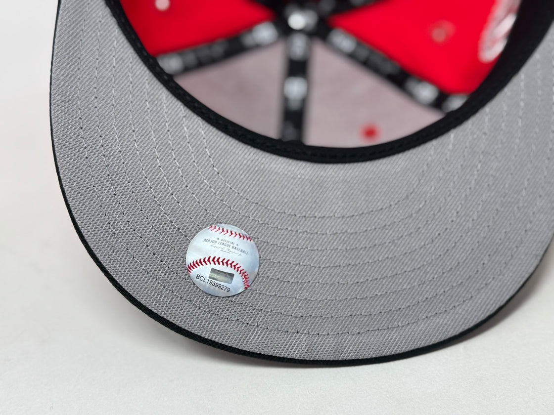 Baltimore Orioles 50th Anniversary Fitted Hats-Lava Red Black