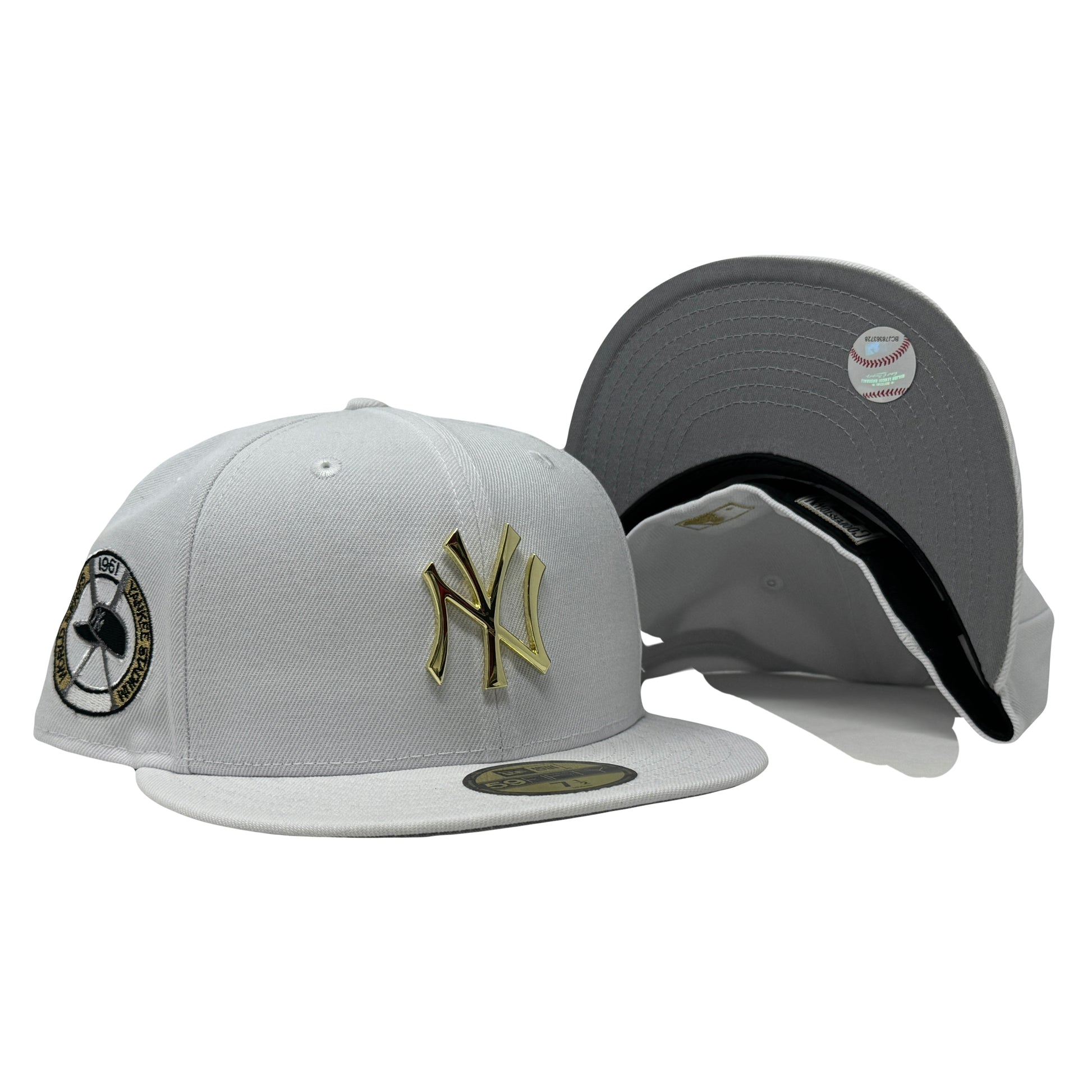 New York Yankees 1961 World Series White Metal Plate Logo 59Fifty New Era Fitted Hat