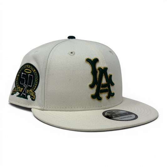 Los Angeles Angels 50th Anniversary Snapbacks Hat-Chrome White
