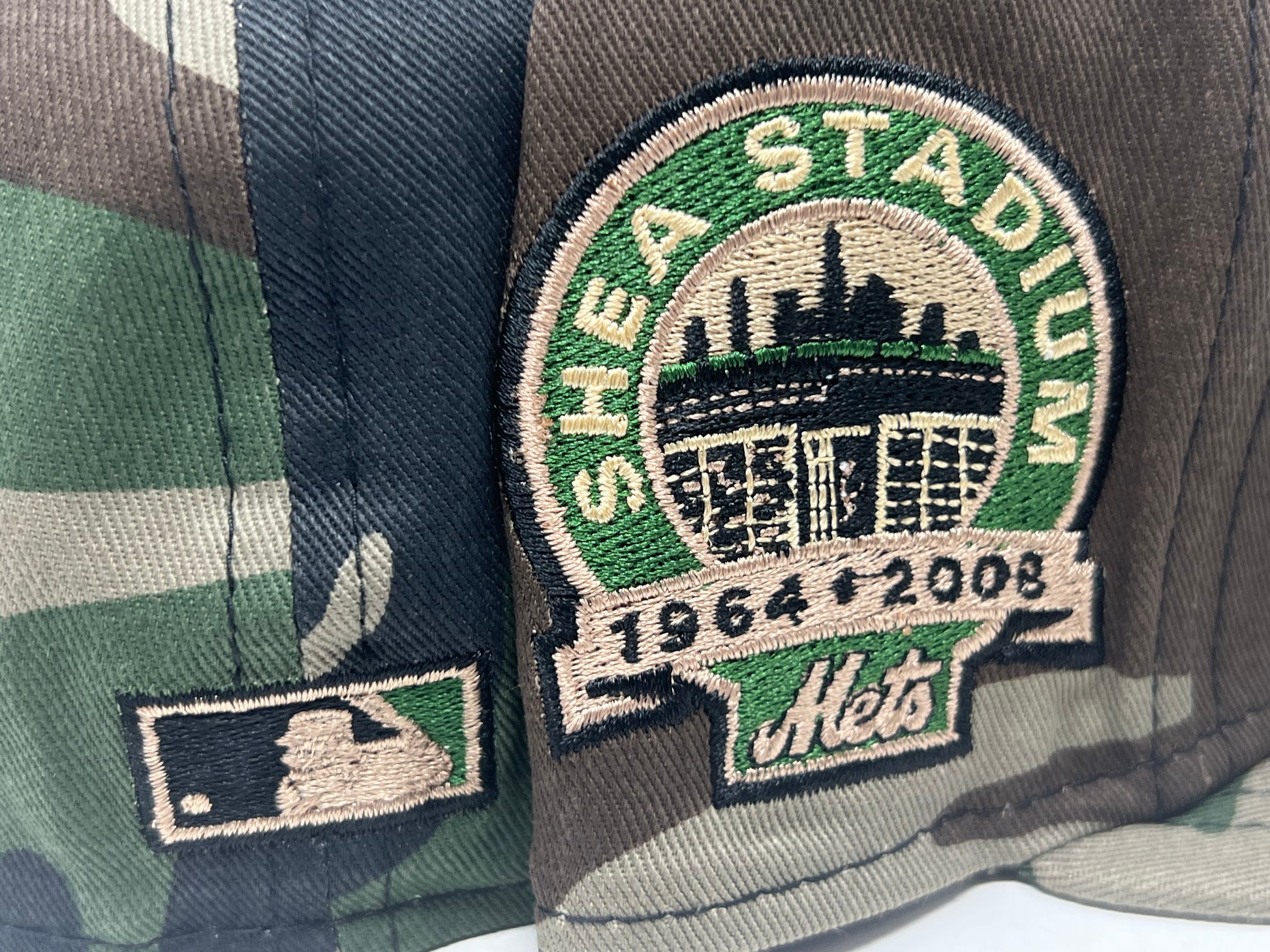 New York Mets Shea Stadium Woodland Camouflage 5950 New Era Fitted Hat
