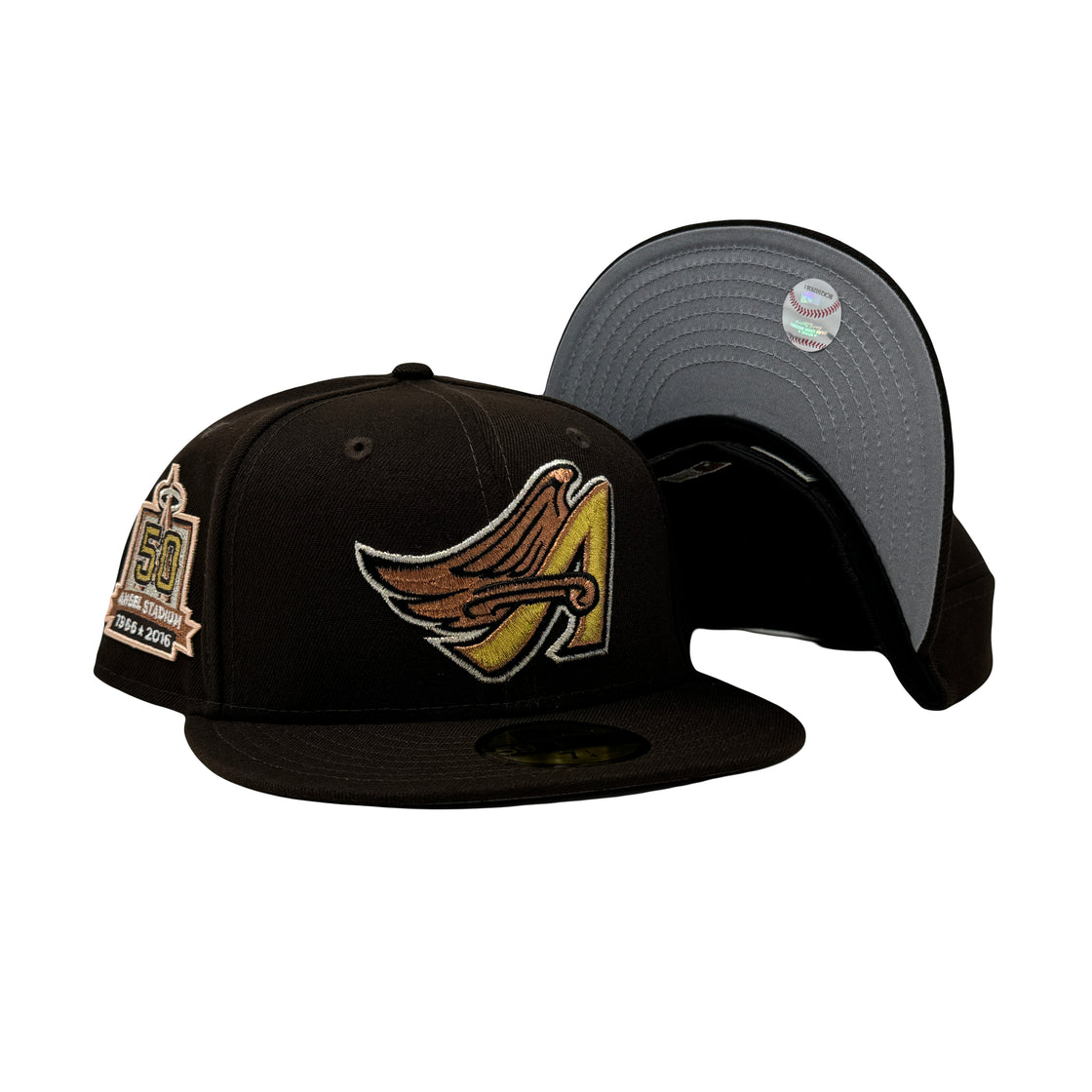 Los Angeles Angels 50th Anniversary Dark Brown 59Fifty New Era Fitted Hat