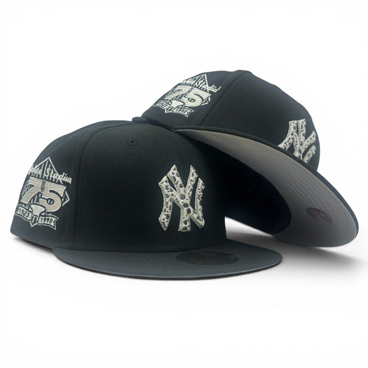 New York Yankees 75th Anniversary "Cow Print" Fitted Hat -Black