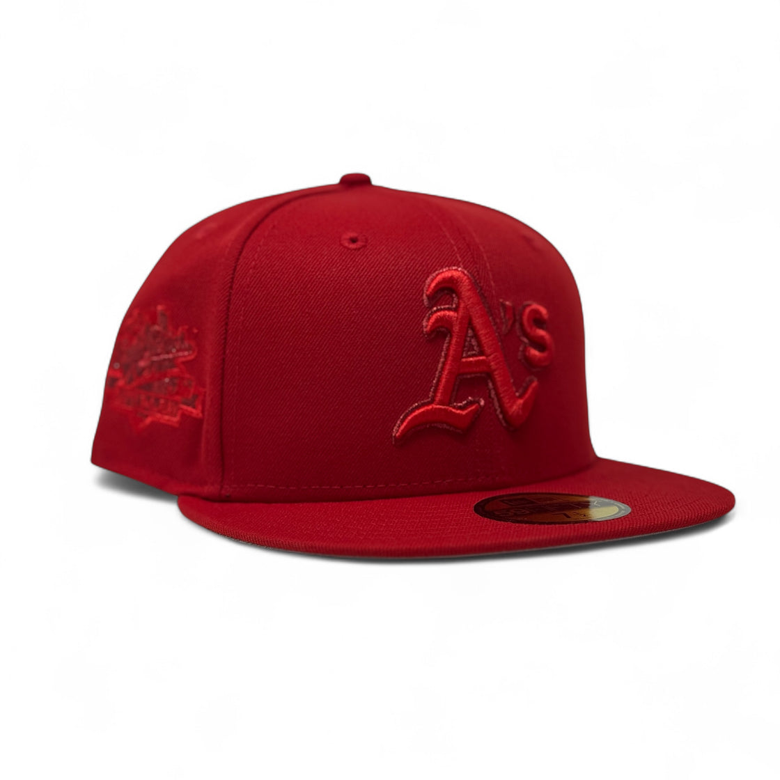 Oakland Athletics 1989 World Series Tonal Fitted Hats-Red