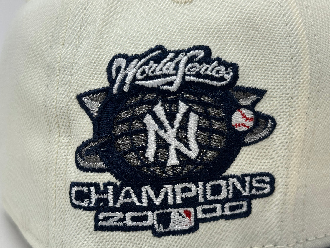 New York Yankees 2000 World Series Fitted Hats-Chrome Navy