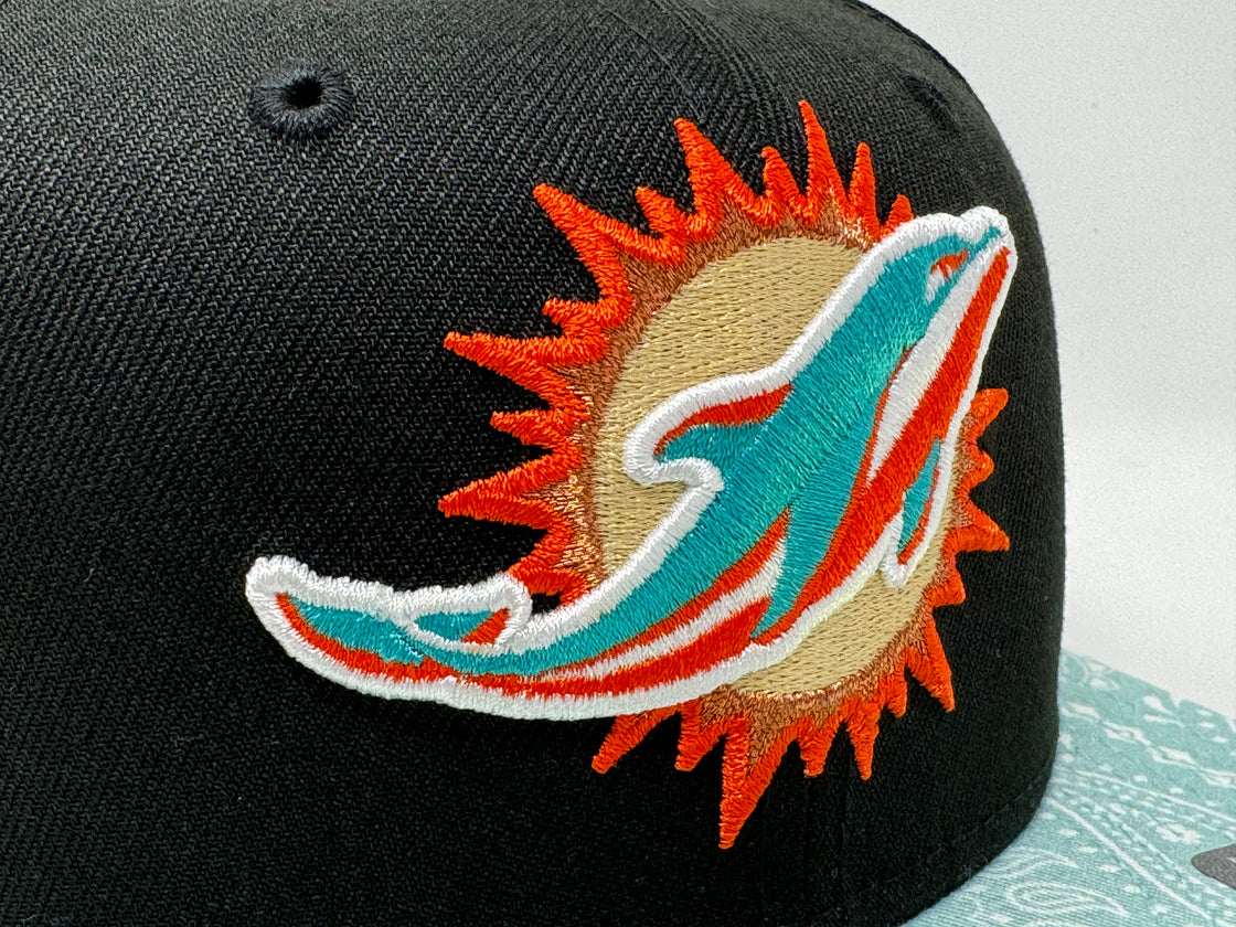 Miami Dolphins 40th Anniversary Paisley Collection 59Fifty New Era Fitted Hat