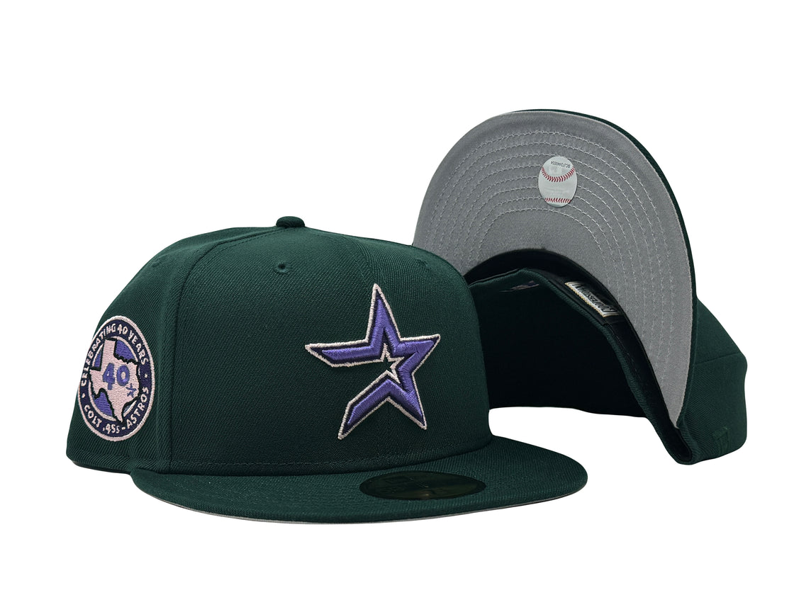 Houston Astros 40th Anniversary Dark Green Gray Brim 59Fifty New Era Fitted Hat