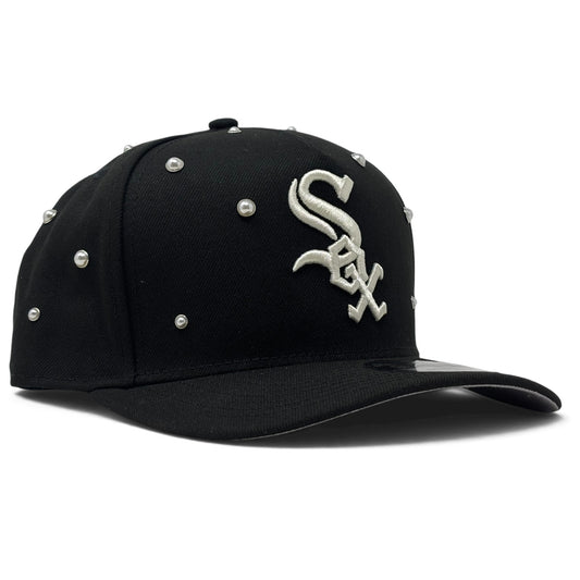 Chicago White Sox Studded Pearl Essence Black 9Fifty ™ A-Frame New Era Snapback Hat