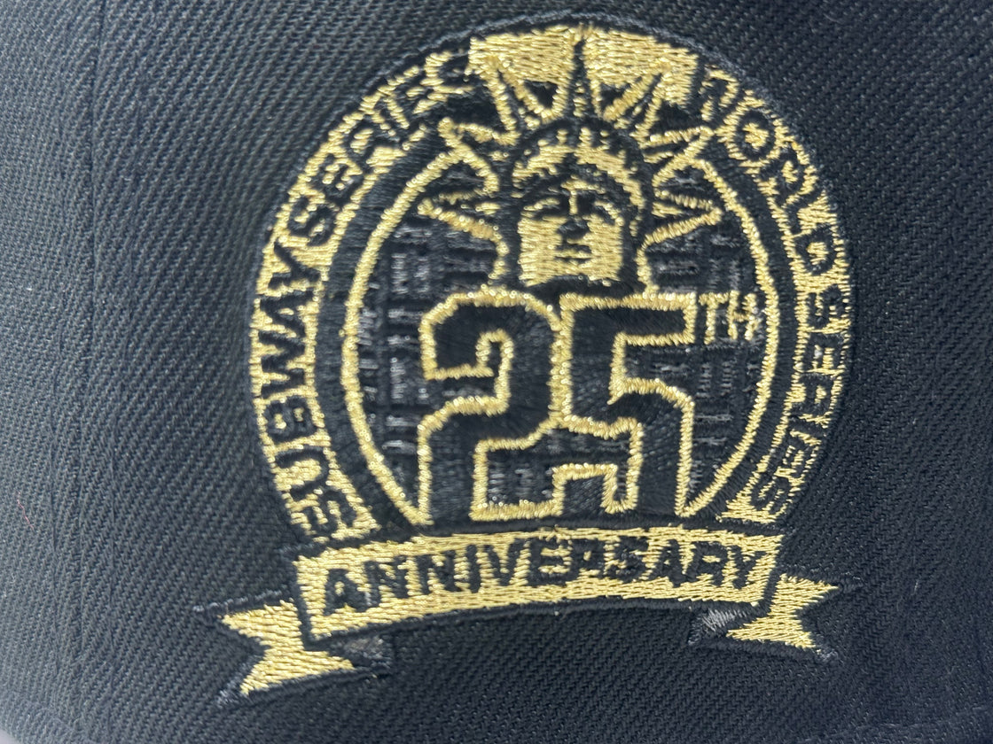 New York Yankees VS Mets Subway Series Fitted Hat-Black Metallic Gold