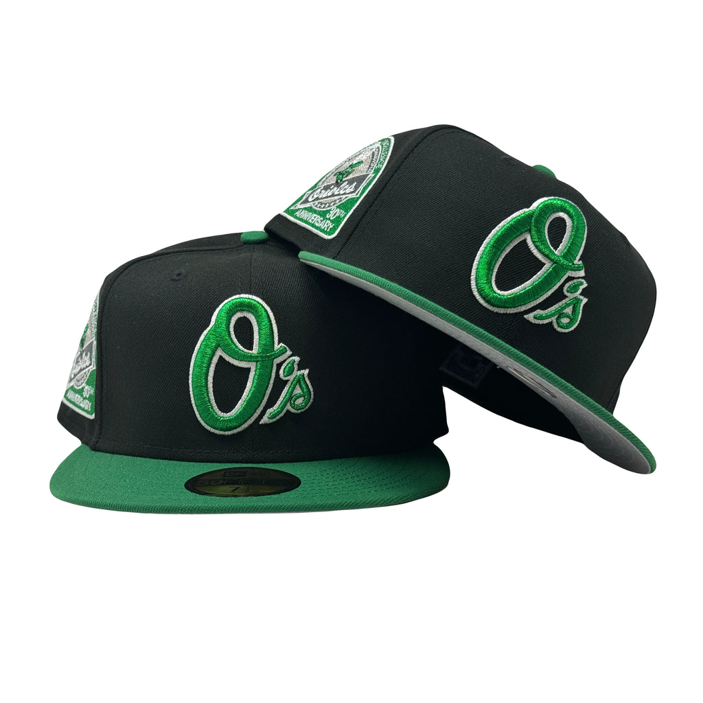 Baltimore Orioles 30th Anniversary Black Kelly Green 59Fifty New Era Fitted Hat