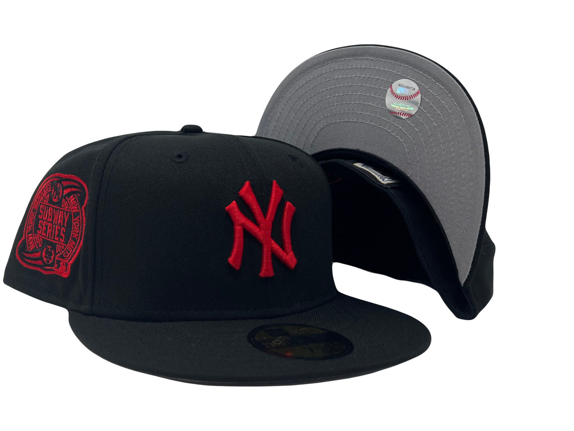 NEW YORK YANKEES SUBWAY SERIES BLACK GRAY BRIM 5950 NEW ERA FITTED HAT