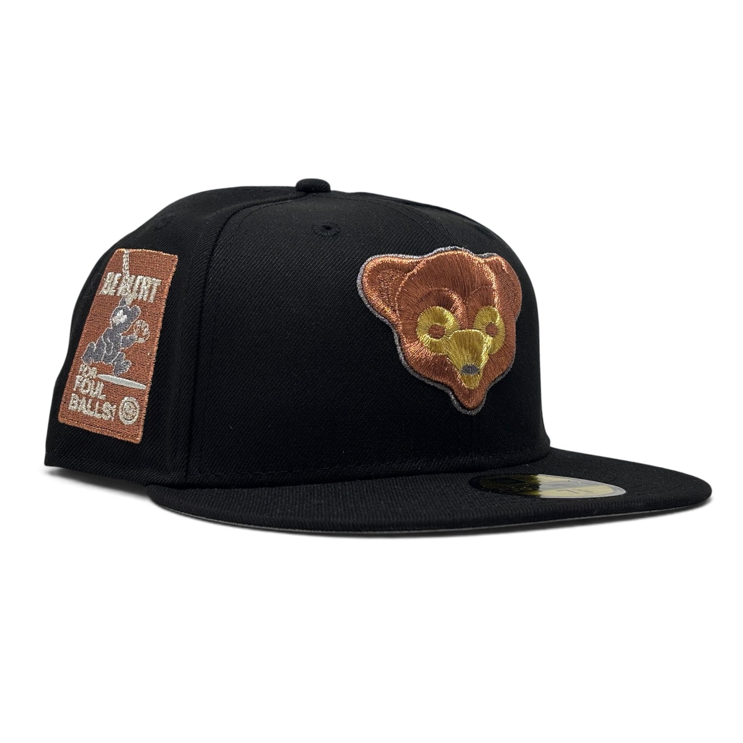 Chicago Cubs Be Alert Foul Ball Logo New Era Fitted Hats-Metallic Copper