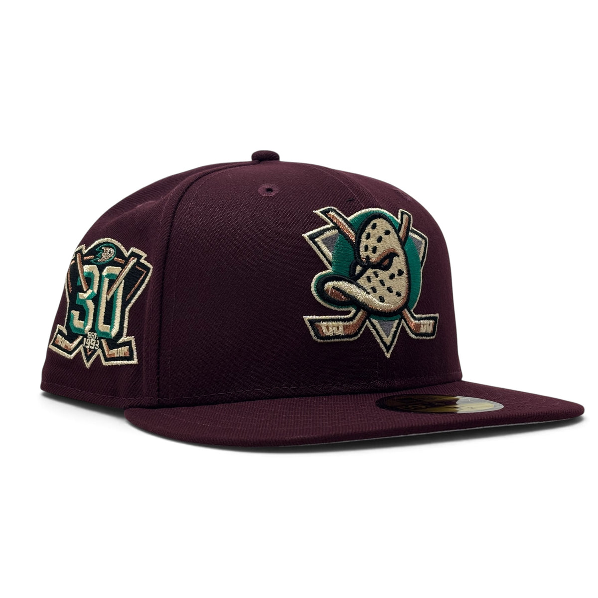 Anaheim Ducks 30th Anniversary 59Fifty New Era Fitted Hats-Maroon