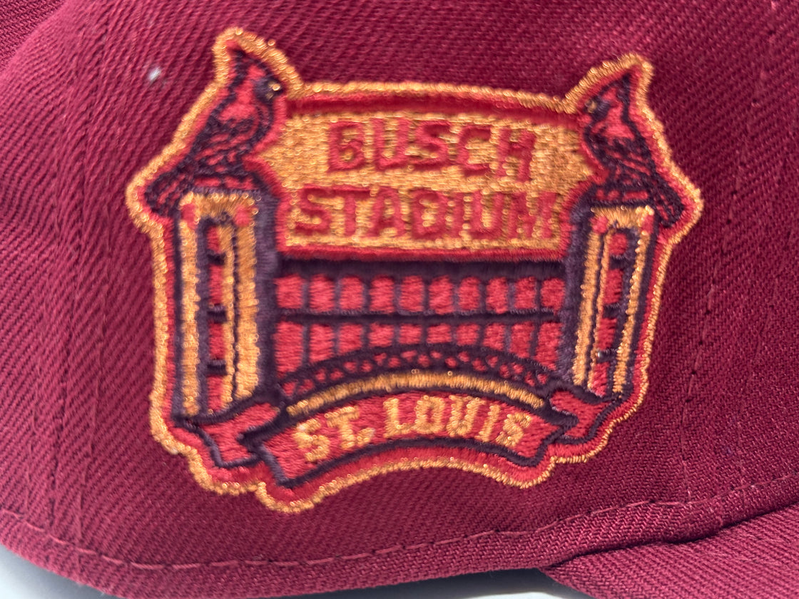 St. Louis Cardinals Bush Stadium New Era Fitted Hat-Burgundy