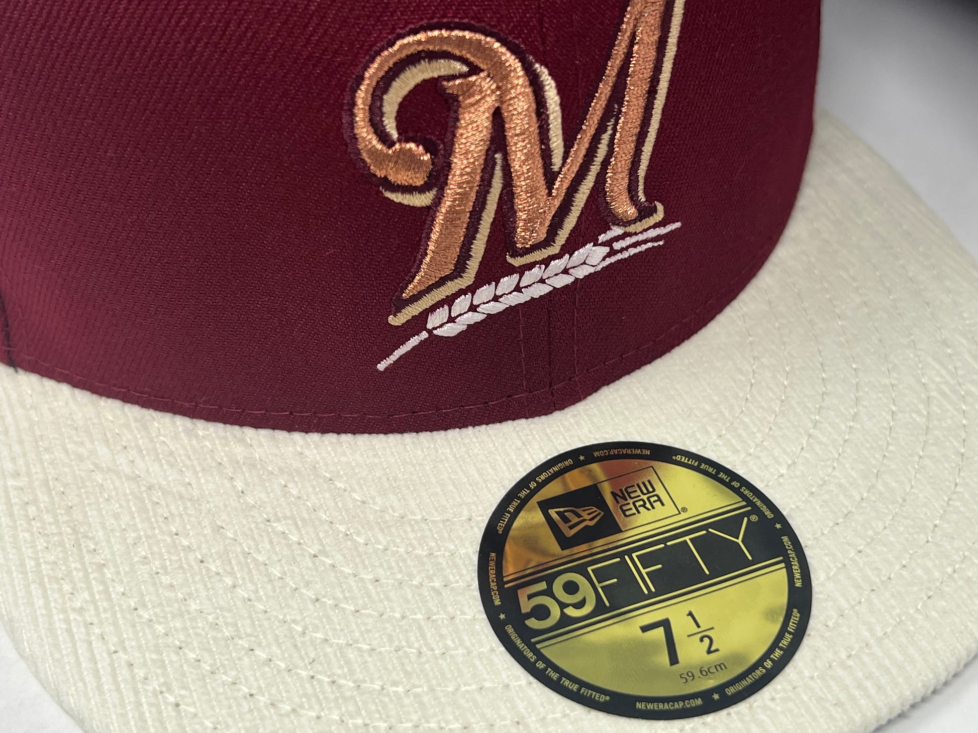 Milwaukee Brewers Fall White Corduroy Visor New Era Fitted Hat
