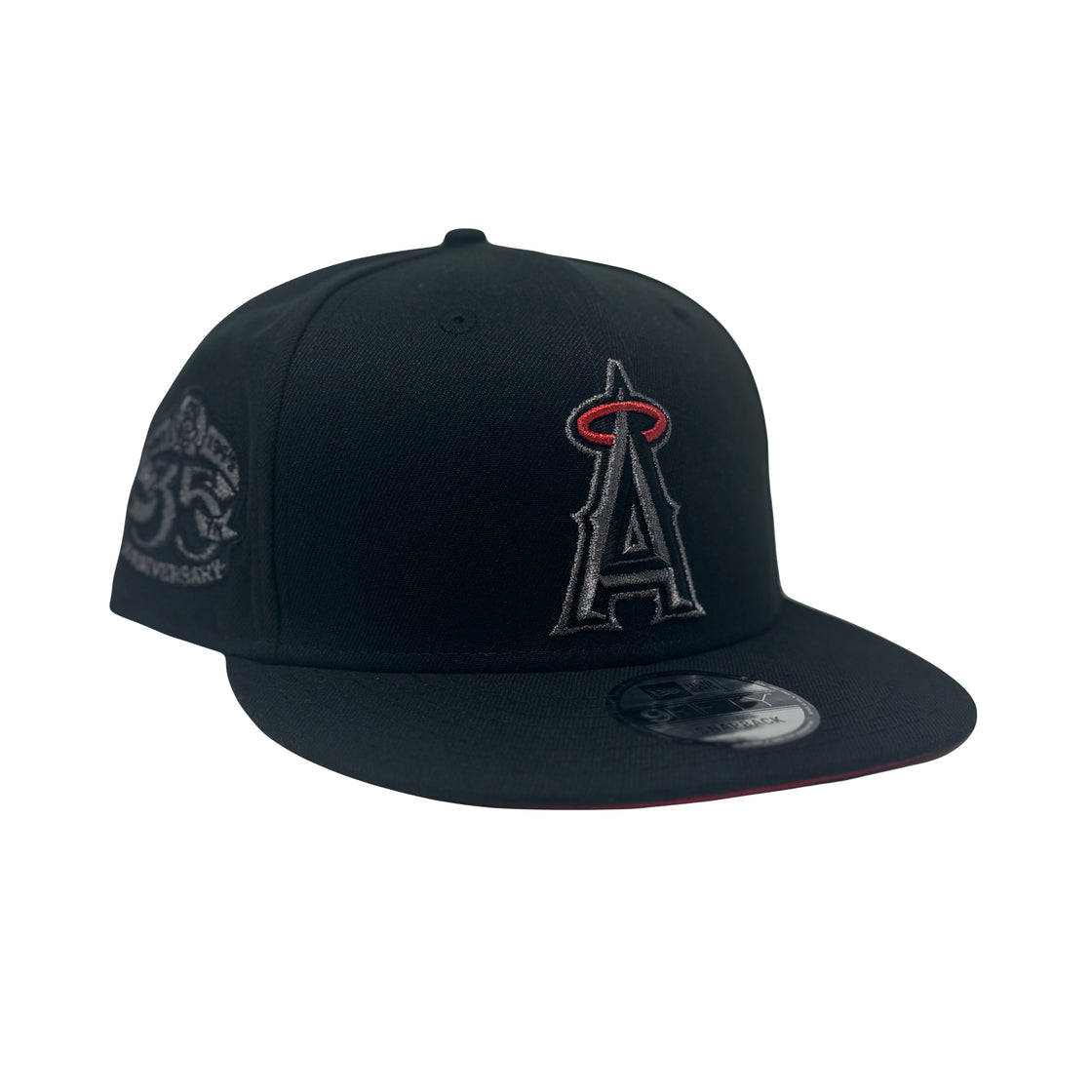 Angels 35th Anniversary Black Red Brim 9Fifty Snapback Hats