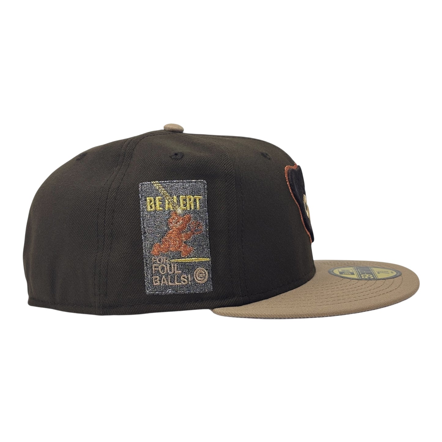 Chicago Cubs Be Alert Foul Ball Logo Fitted Hats-Walnut