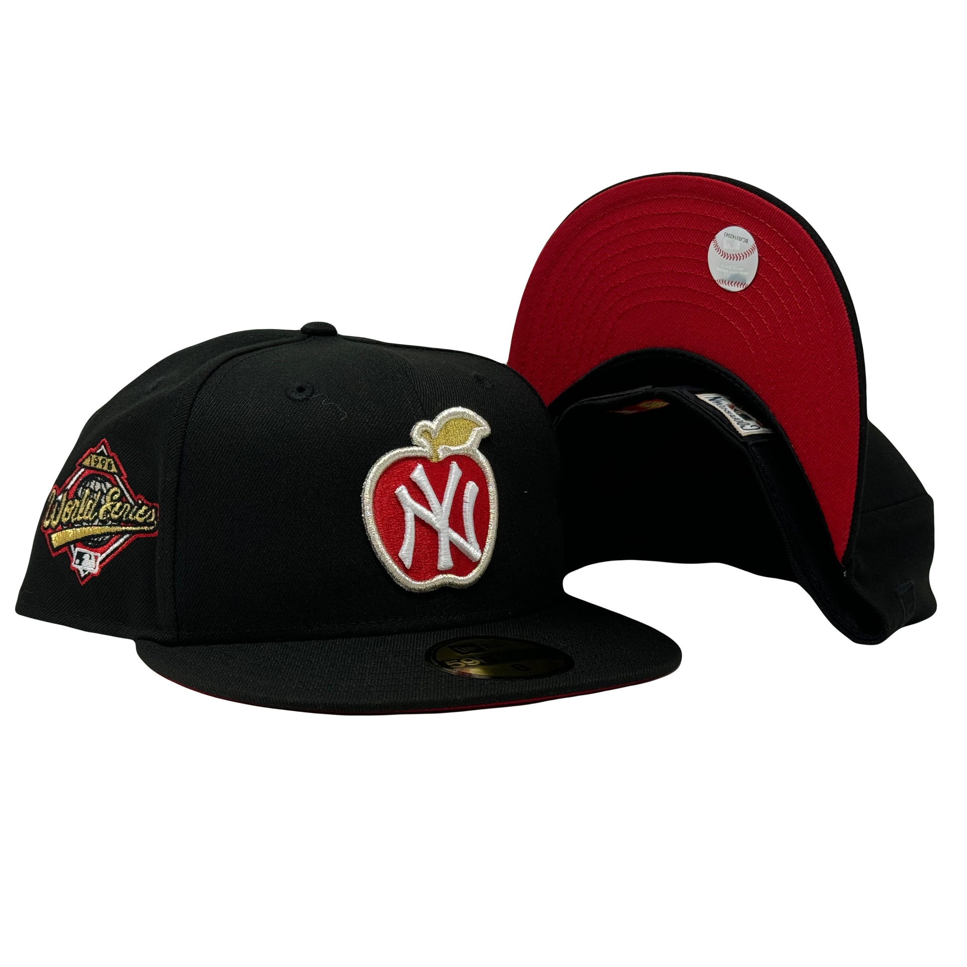 New York Yankees 1996 World Series Apple Logo Black 59Fifty New Era Fitted Hat
