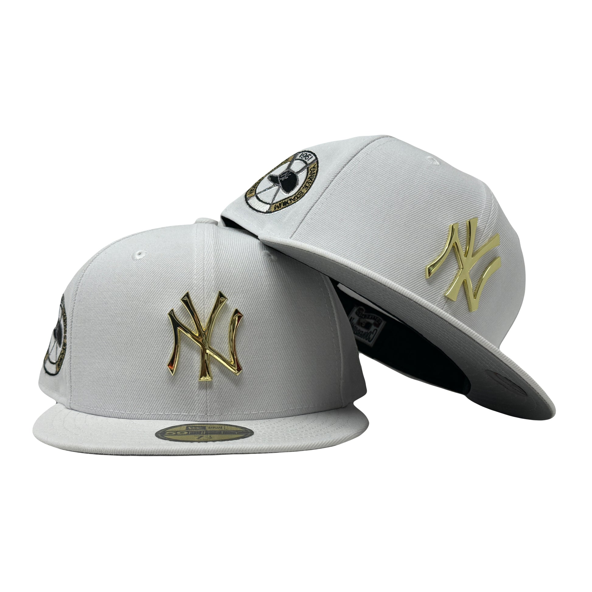 New York Yankees 1961 World Series White Metal Plate Logo 59Fifty New Era Fitted Hat