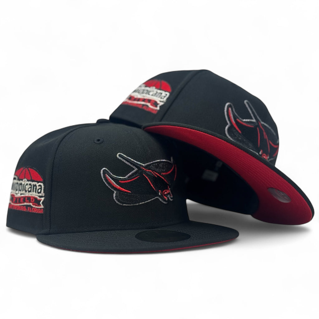 Tampa Bay Devil Rays Tropicana Field Red Brim Fitted Hats