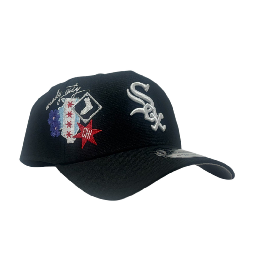 Chicago White Sox Multi-Logo 9Forty A-Frame Snapback Hats-Black