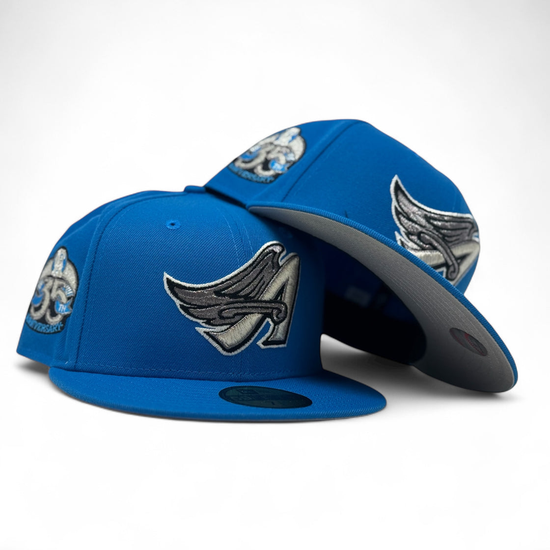 Los Angeles Angels 35th Anniversary Fitted Hats-Cerulean Blue