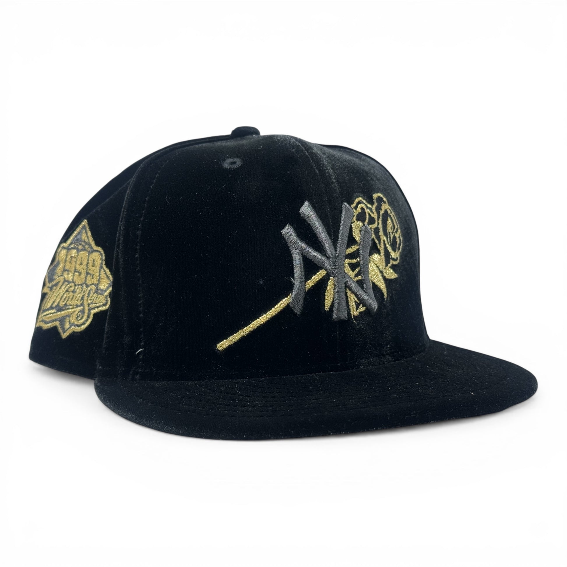 New York Yankees 1999 World Series Floral Logo Snapback Hat-Black Velvet