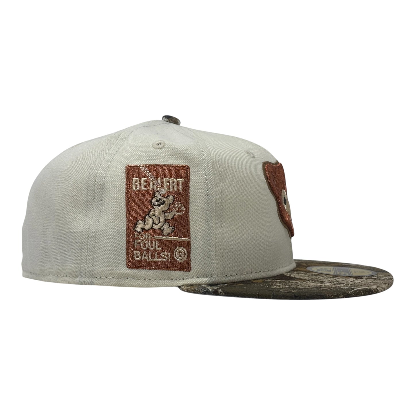 Chicago Cubs Be Alert Foul Ball Logo Fitted Hats-Real Tree
