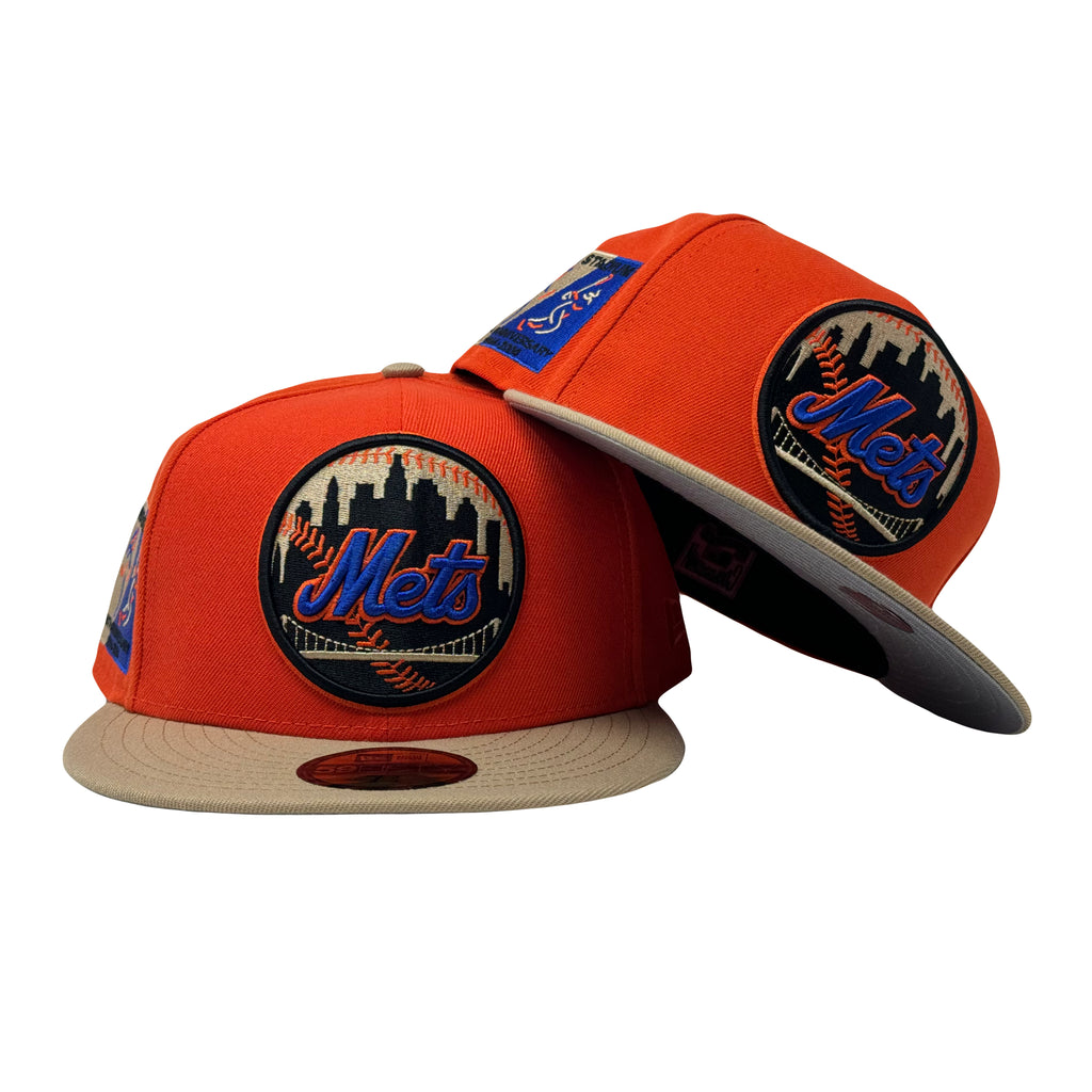 New York Mets Shea Stadium 40th Anniversary Orange Camel New Era Fitted Hat