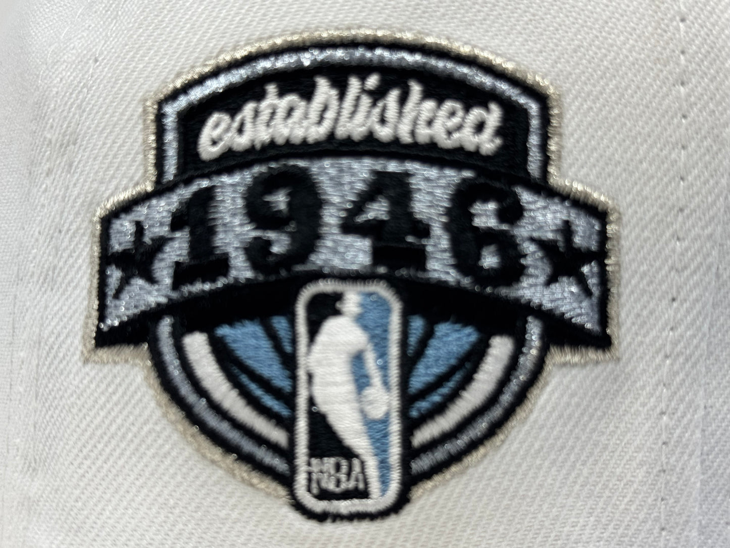 New York Knicks 1946 Established Fitted Hats-White Sky Blue