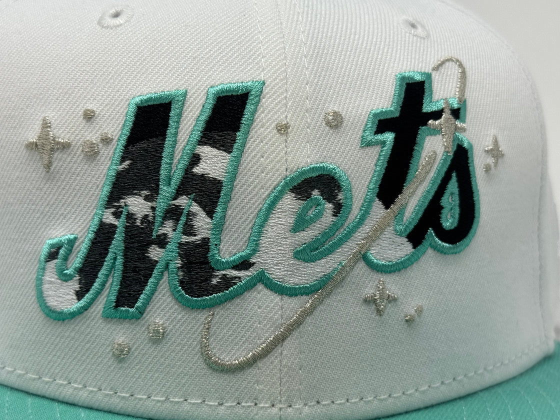 New York Mets 25th anniversary of Subway Series Fitted Hat-White Mint