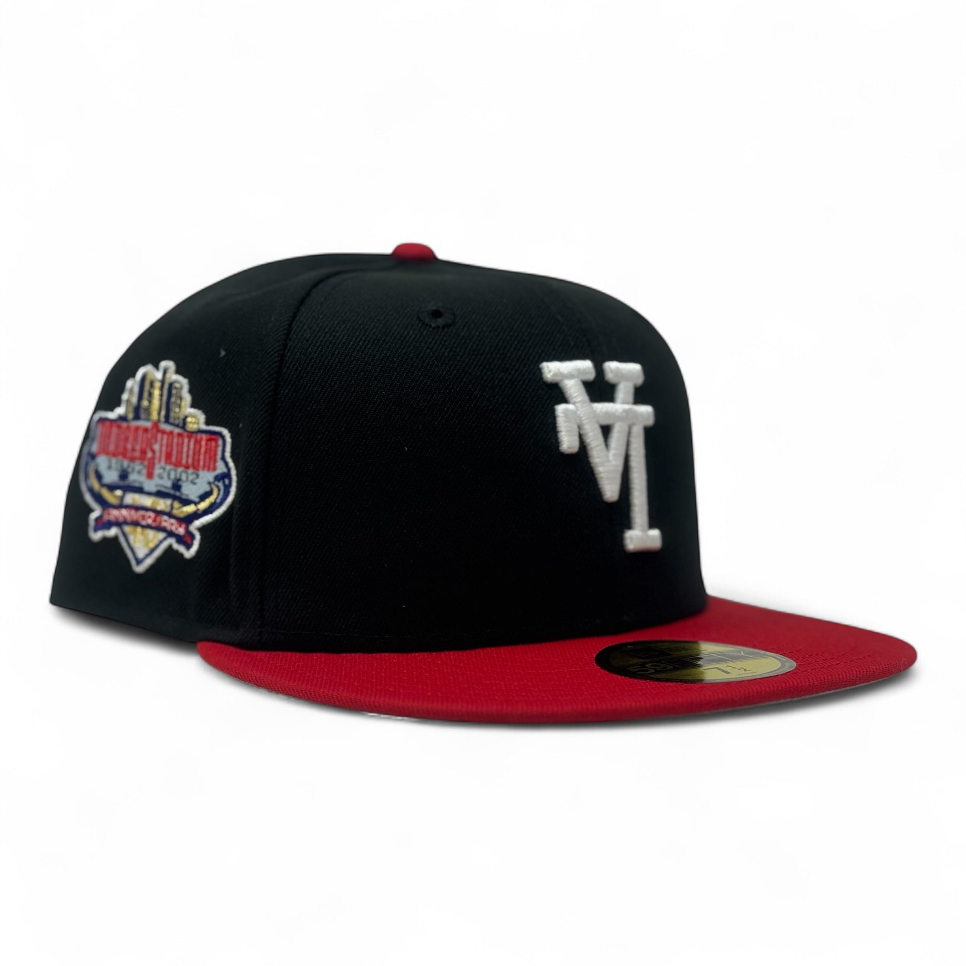 Los Angeles Dodgers 40th Anniversary Upside Down Logo Fitted Hats-Black Red