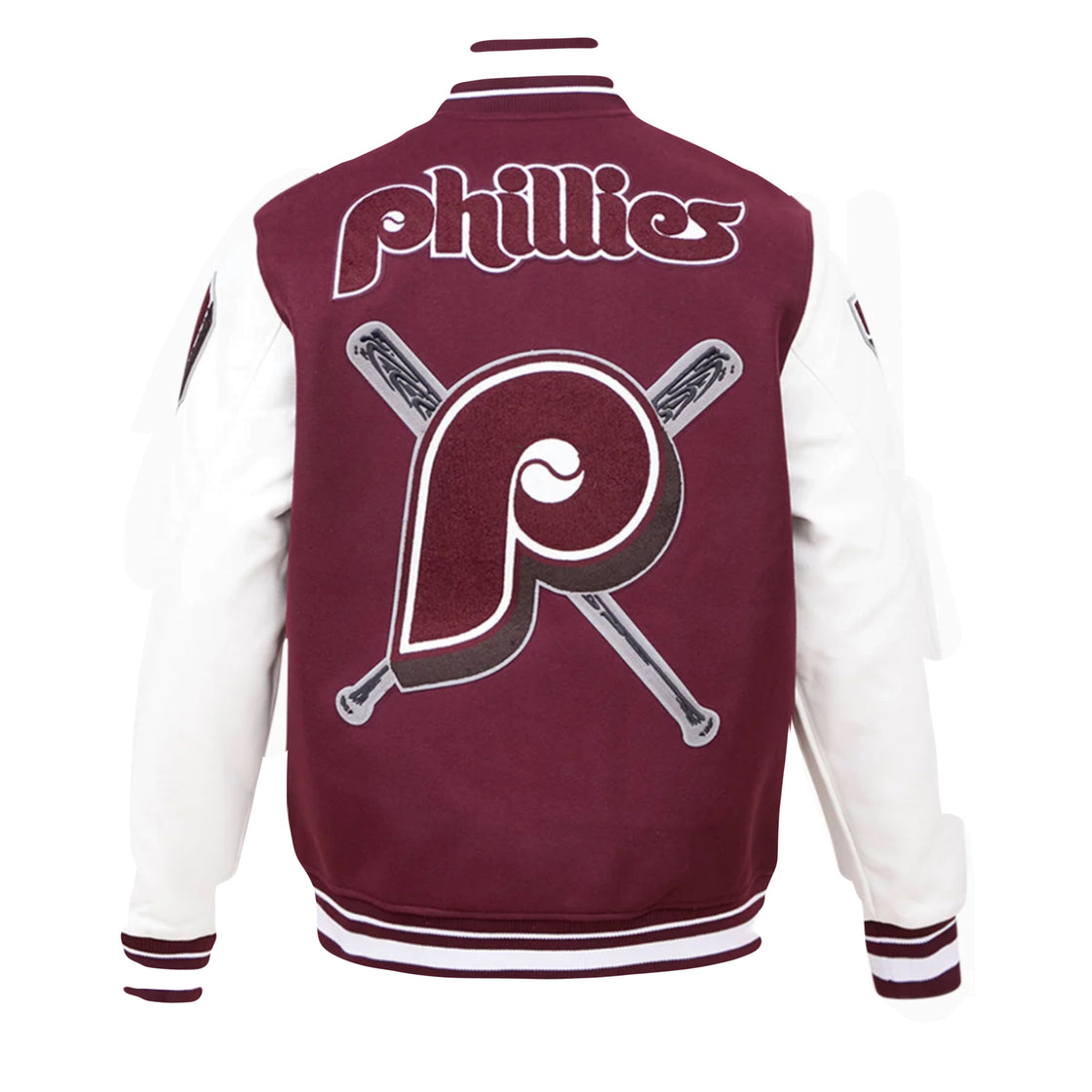 Philadelphia Phillies Maroon Pro Standard Logo Mashup Wool Varsity Heavy Jacket