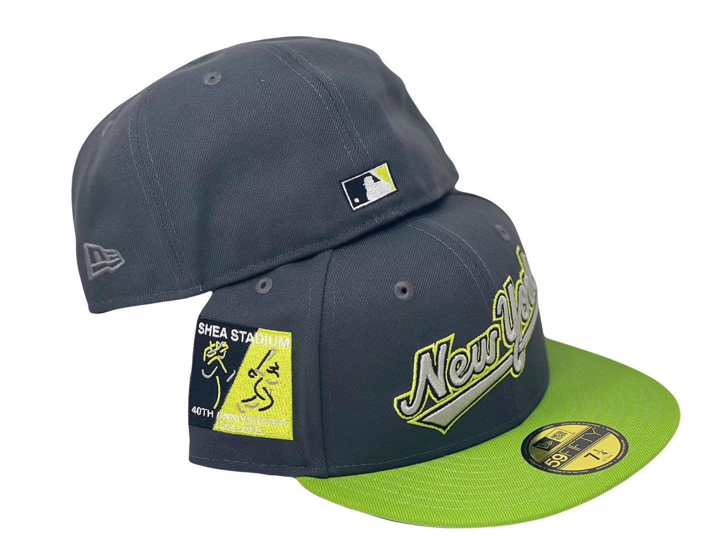 New York Mets Shea Stadium 40th Anniversary "Stitch Visor" New Era fitted Hat to Match Green Bean