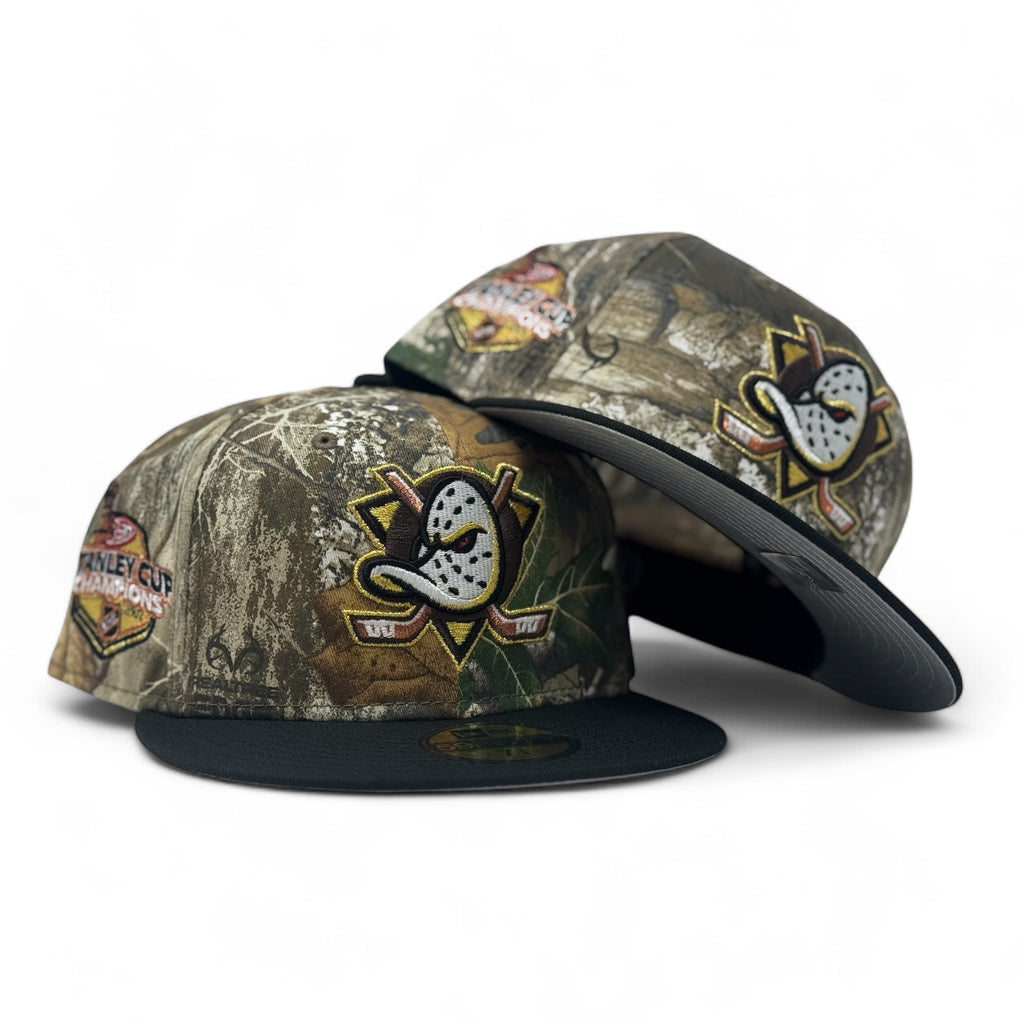 Anaheim Ducks Stanley Cup Champions Fitted Hats-Real Tree