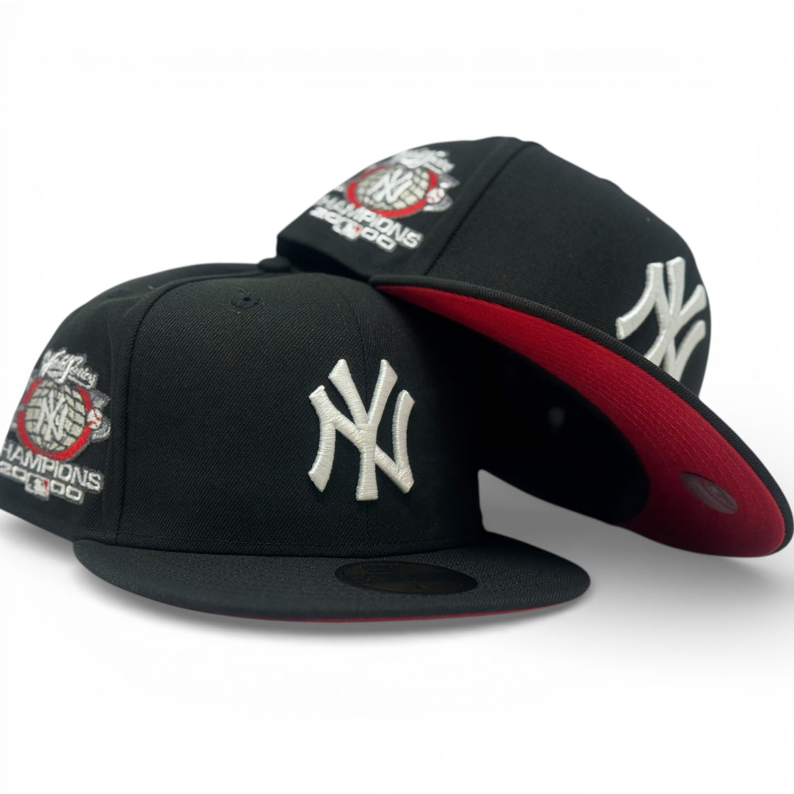 New York Yankees 2000 World Series Champions Fitted Hats-Black