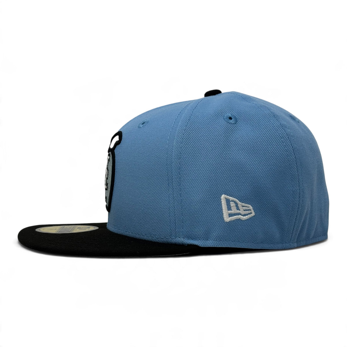 New York Mets 40th Anniversary Glow in the Dark Apple Logo Fitted Hat-Sky Blue Black