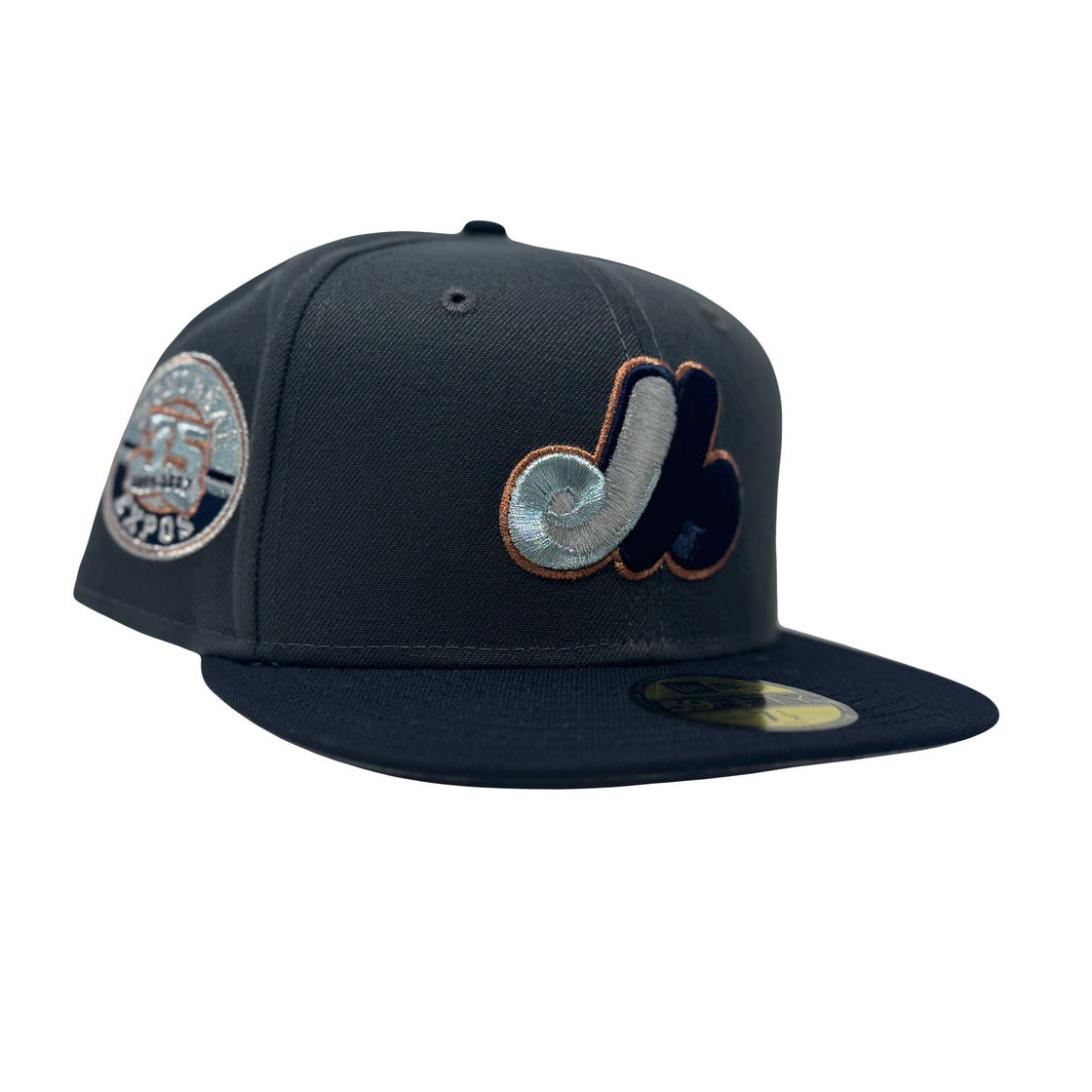 Montreal Expos 35th Anniversary Dark Gray Navy Visor Fitted Hats