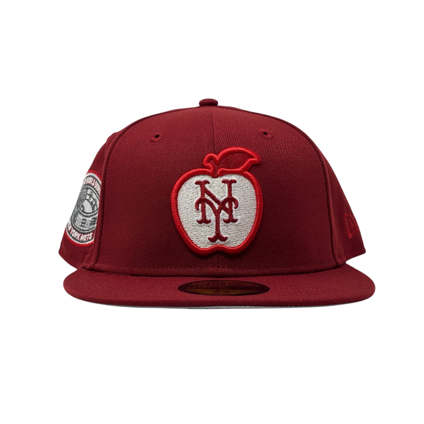 New York Mets 1969 World Series Apple Logo Fitted Hat-Brick Red