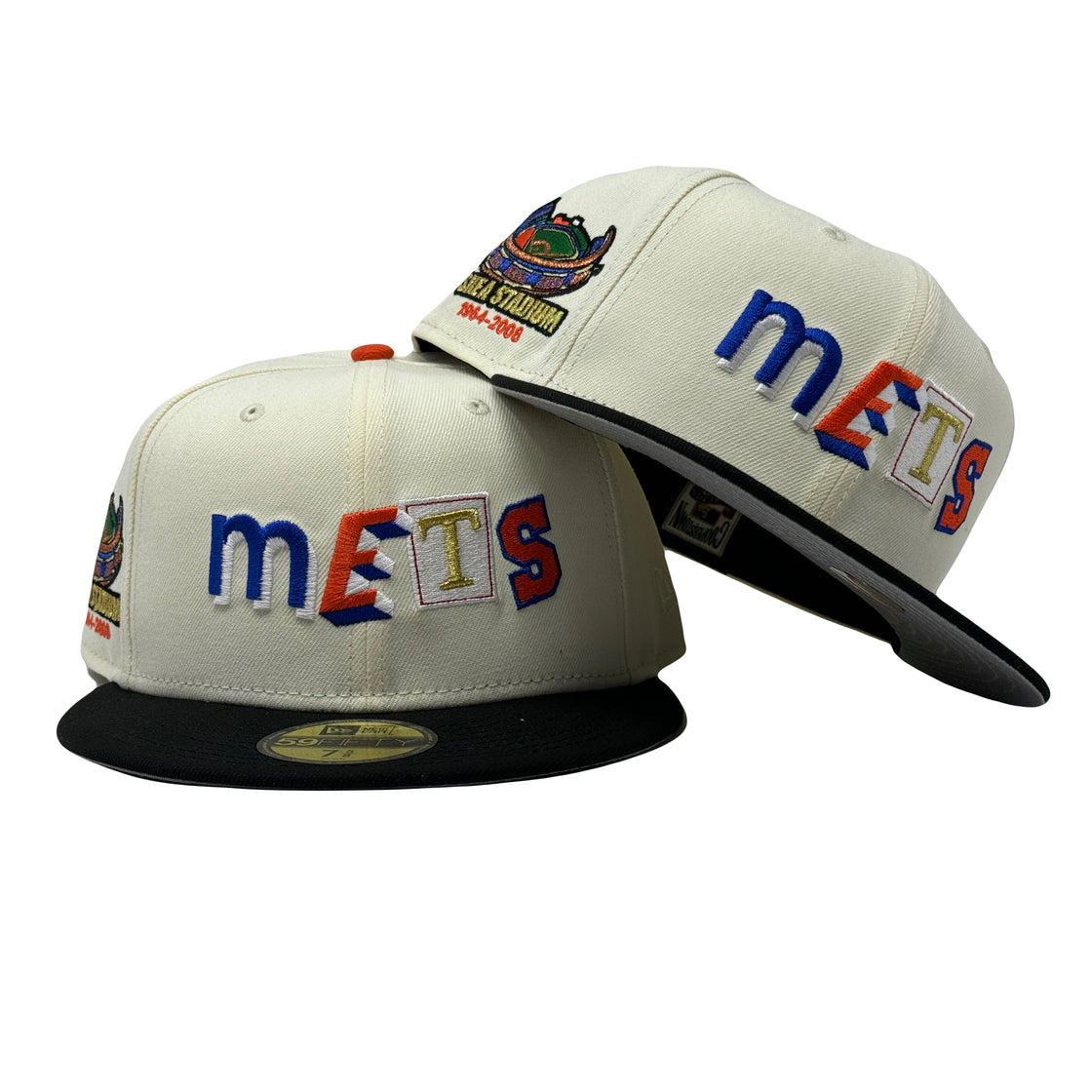 New York Mets Shea Stadium Ransom Pack Chrome Black 5950 New Era Fitted Hat