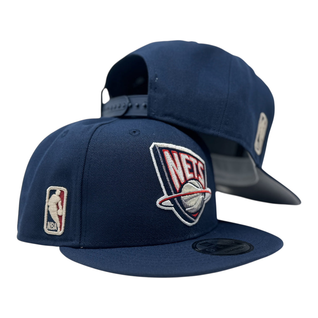 Brooklyn Nets Hardwood Classics Team Snapback Hat-Navy Blue
