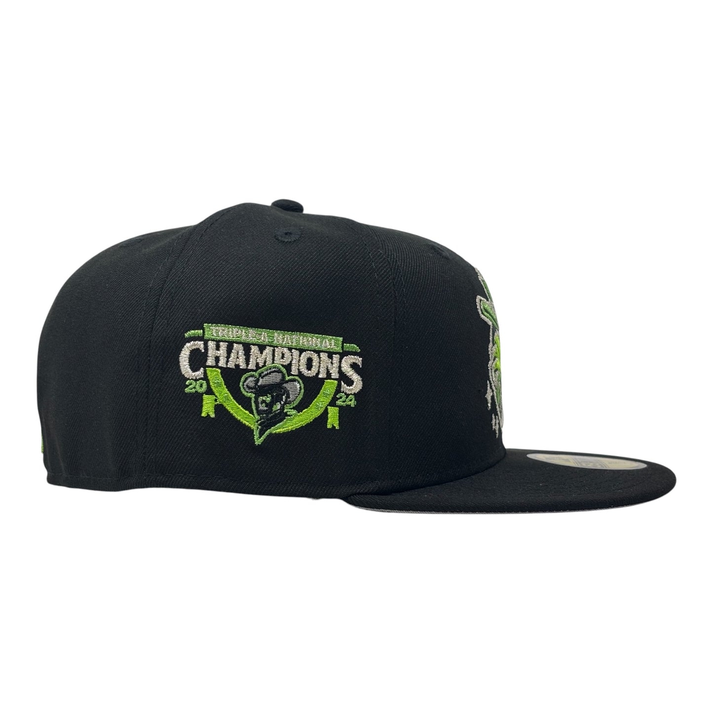 Houston Sugar Land Space Cowboys Triple A National Champions Fitted-Black Lime