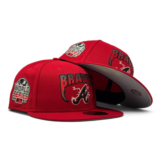 Atlanta Braves 2021 World Series "Metallica Pack" Logo Fitted -Red