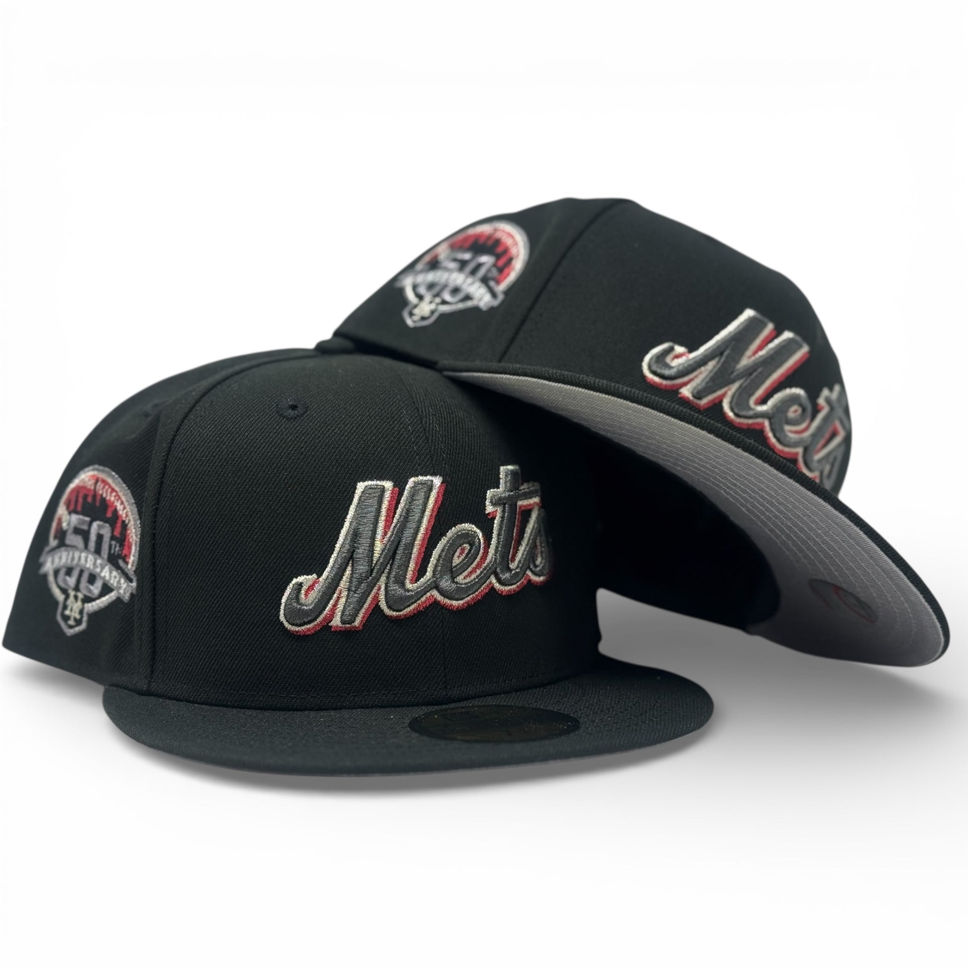 New York Mets 50th Anniversary Fitted Hat-Black