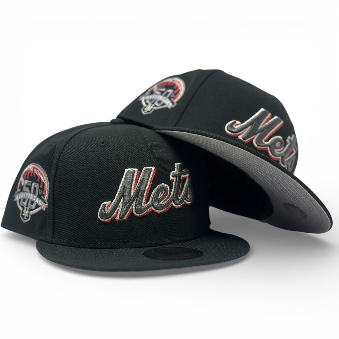 New York Mets 50th Anniversary Fitted Hat-Black