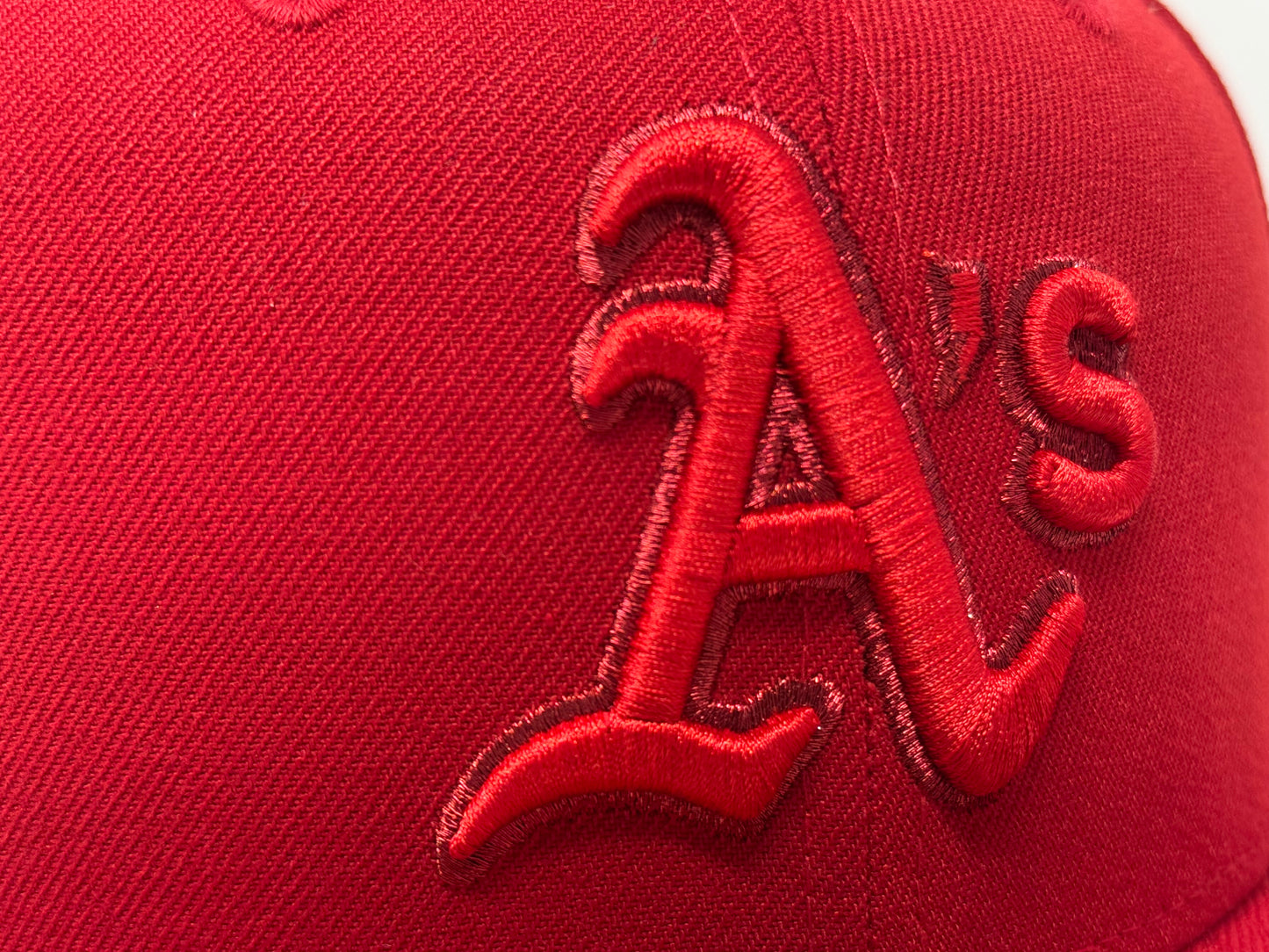 Oakland Athletics 1989 World Series Tonal Fitted Hats-Red