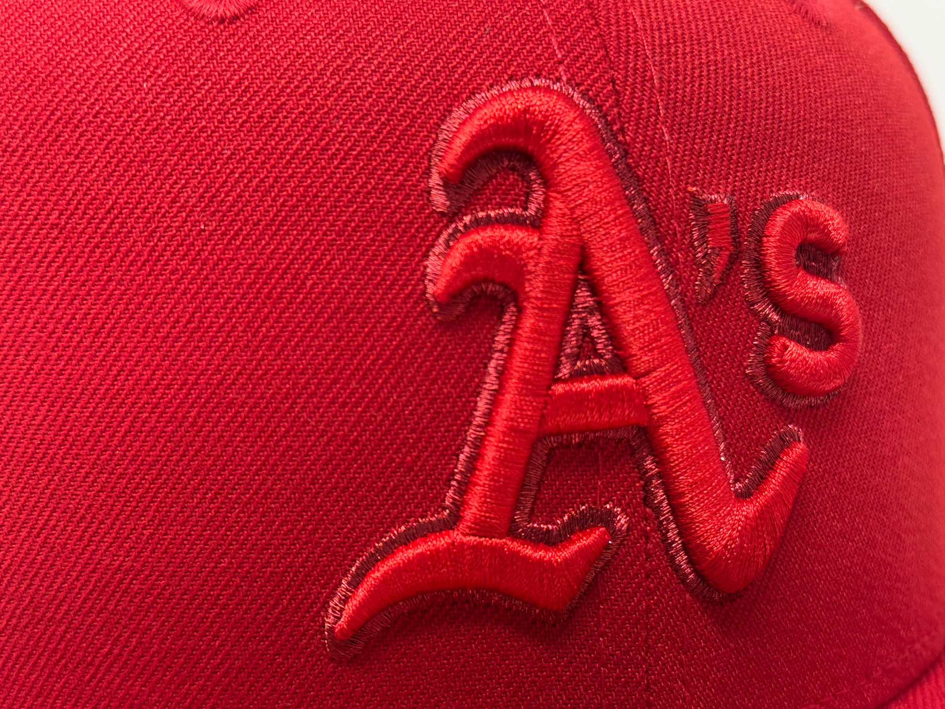 Oakland Athletics 1989 World Series Tonal Fitted Hats-Red