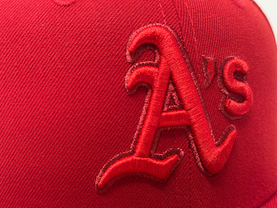 Oakland Athletics 1989 World Series Tonal Fitted Hats-Red