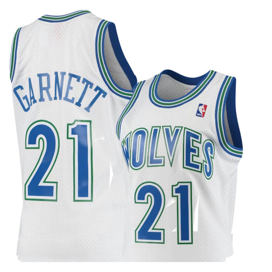 Men's Minnesota Timberwolves Kevin Garnett Mitchell & Ness White 1995/96 Hardwood Classics Swingman Jersey